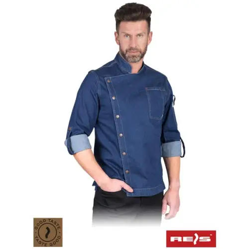 Bluza kucharska z długim rękawem wykonana z jeansu AMOROSO REIS