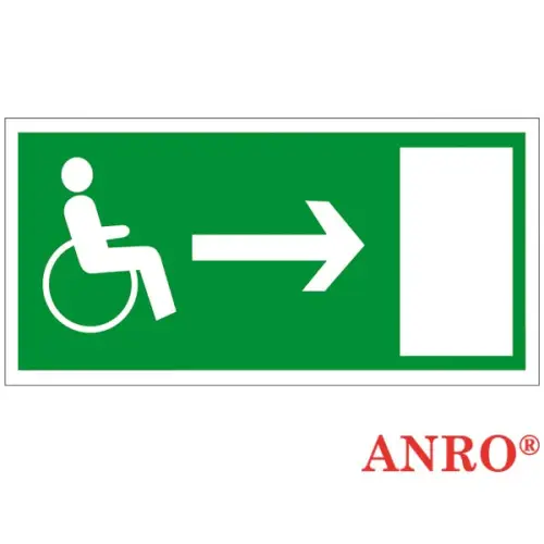 Znak ewakuacyjny "Kierunek do wyjścia drogi ewakuacyjnej dla osób niepełnosprawnych" ZZ-42E ANRO