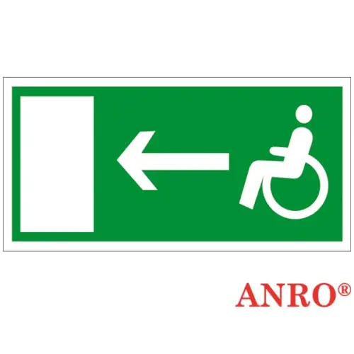 Znak ewakuacyjny "Kierunek do wyjścia drogi ewakuacyjnej dla osób niepełnosprawnych" ZZ-43E Anro