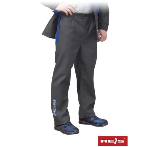 Spodnie antyelektrostatyczne, trudnopalne, dla spawaczy BUCKLER-T marki REIS