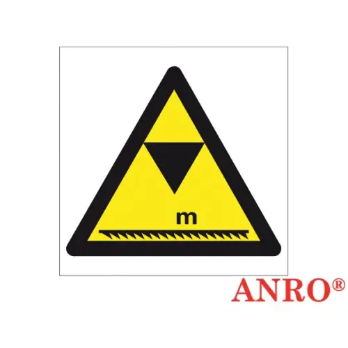 Znak BHP "Ostrzeżenie przed ograniczeniem wysokości" 200x200 płytka/folia samoprzylepna ZZ-12O Anro