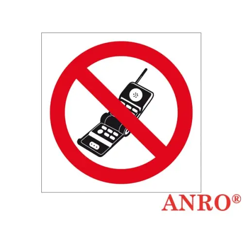 Znak BHP "Zakaz używania telefonów komórkowych" 200x200 płytka/folia samoprzylepna ZZ-13Z Anro