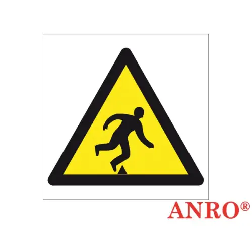 Znak BHP "Ostrzeżenie przed niebezpieczeństwem potknięcia się" 200x200 płytka/folia samoprzylepna ZZ-14O Anro