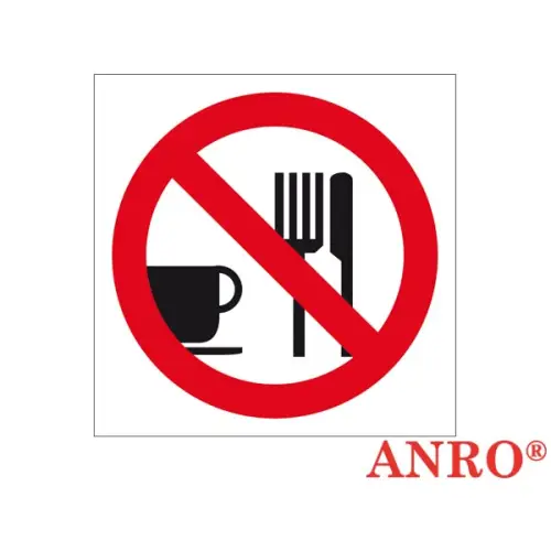 Znak BHP "Zakaz spożywania posiłków" 200x200 płytka PCV/folia samoprzylepna ZZ-15Z Anro