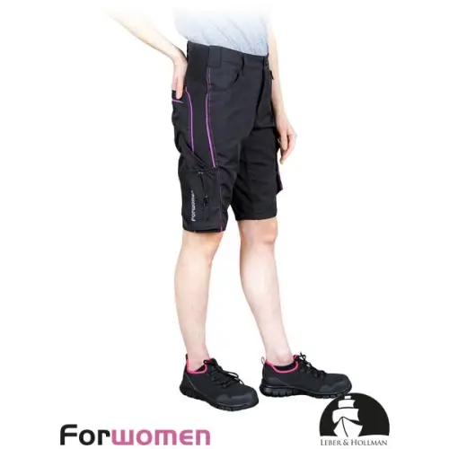 Spodnie ochronne do pasa damskie FORWOMEN z krótkimi nogawkami, wykonane z materiału typu canvas LH-FWN-TS Leber&Hollman