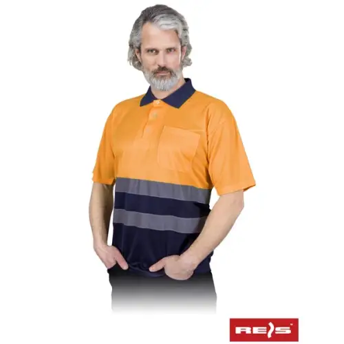 Koszulka polo ostrzegawcza z krótkim rękawem żółta/pomarańczowa POLO-NEO REIS