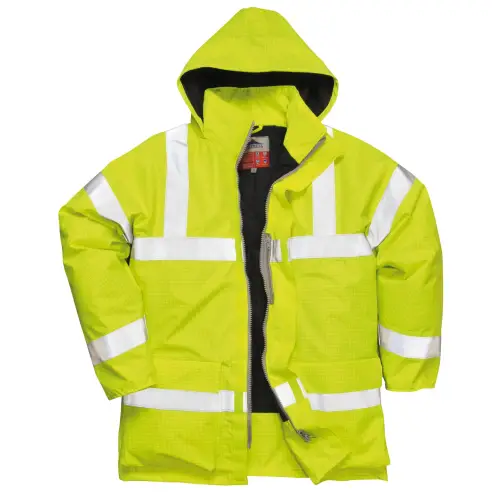 Wodoodporna kurtka robocza ostrzegawcza trudnopalna i antystatyczna marki Portwest S778