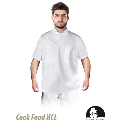 Bluza ochronna z krótkim rękawem polecana do służby zdrowia oraz lecznictwa biała LH-FOOD_JSSWB