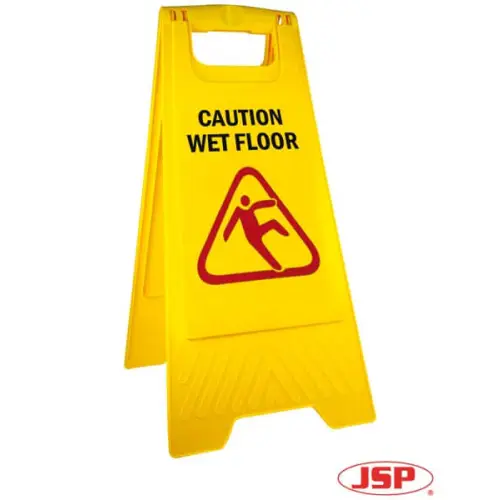 Stojak ze znakiem Wet Floor (Uwaga mokra podłoga) JSP SIGN-SLFL