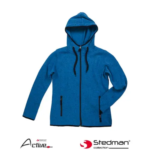 Bluza damska rozpinana knit fleece SST5950,STEDMAN z poliestrową lamówką w kontrastującym kolorze.