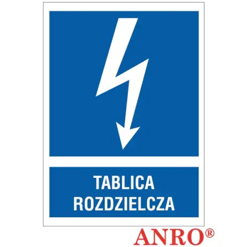 Znak elektryczny "Tablica rozdzielcza" płyta twarda PCV, FS ZZ-15EIA ANRO