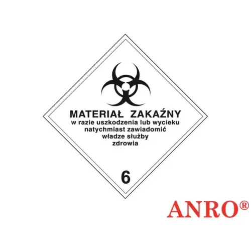 Oznakowanie substancji niebezpiecznych w transporcie "Materiał zakaźny". ZZ-T16  300x300