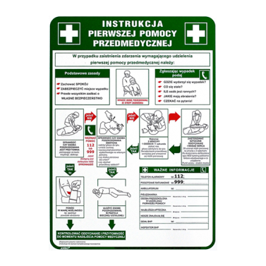 Instrukcja pierwszej pomocy przedmedycznej (PCV) 250x350 Z -IB13 ANRO