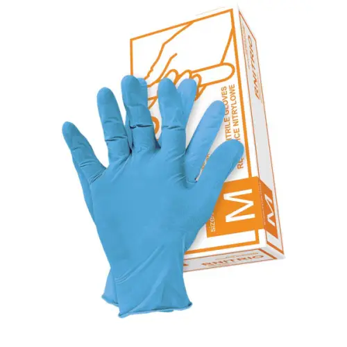 Rękawice nitrylowe bezpudrowe Niebieskie  RNITRIO (100szt)