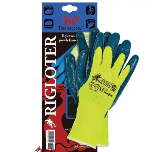 Rękawice ocieplane zimowe dziane akrylowe powlekane nitrylem firmy Reis RIGLOTER