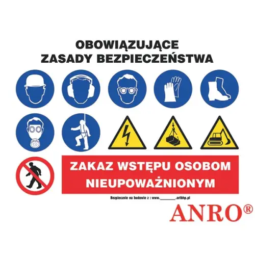 Znak „Obowiązujące zasady bezpieczeństwa” Z-ZB1 700X500