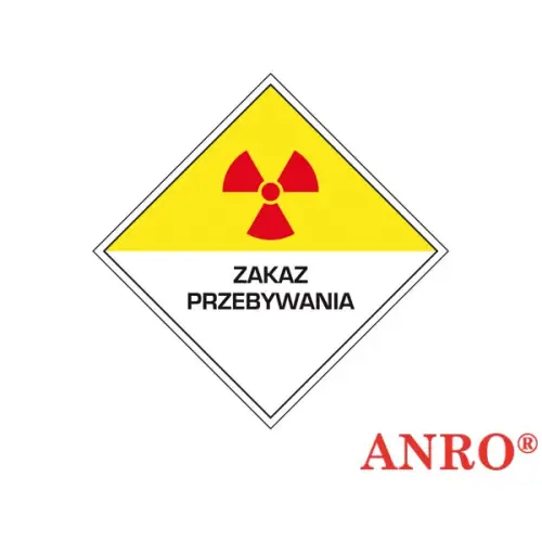Oznakowanie promieniowania "Zakaz przebywania" ZZ-1PO