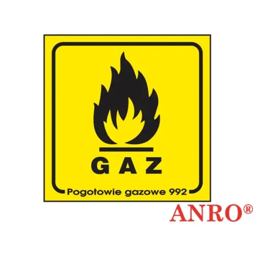 Znak uzupełniający - gaz „Gaz” Znak Z-1G F 100X100
